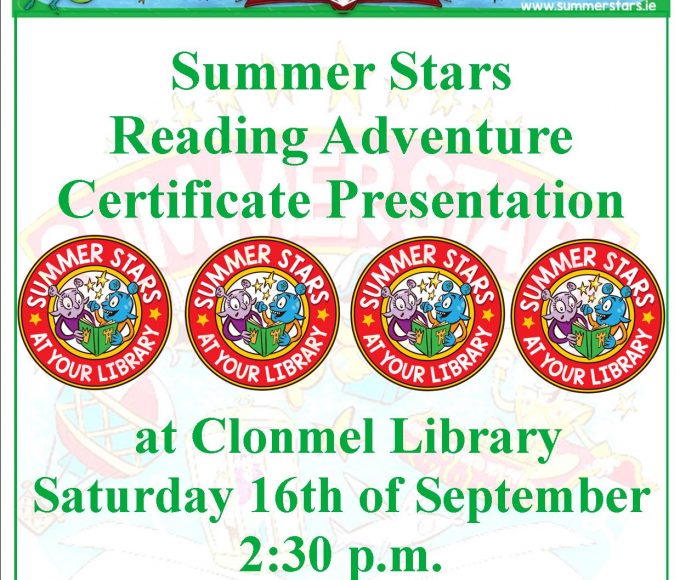 Summers Stars Certificate Presentation At Clonmel Library
