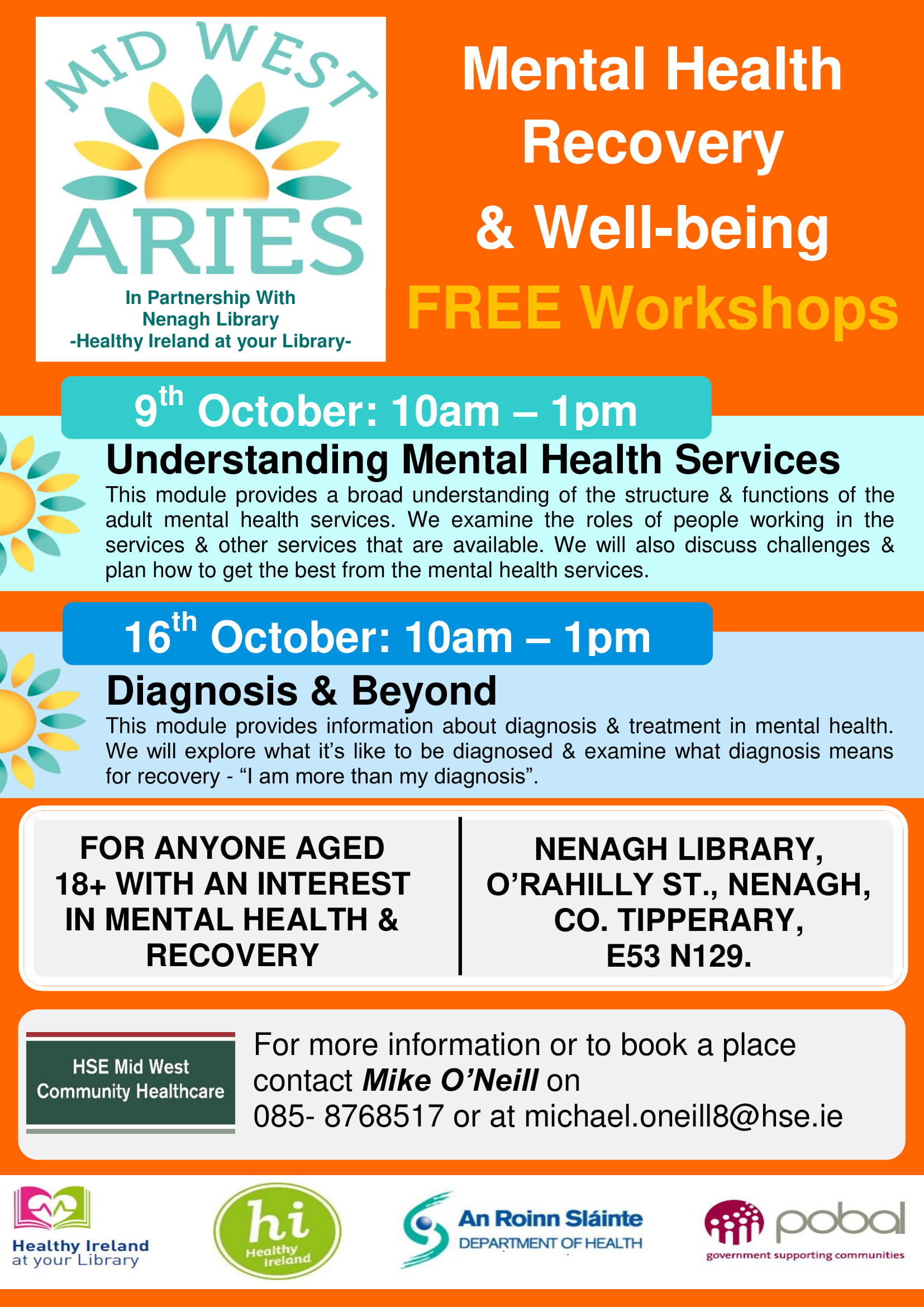 Mental Health Recovery & Well-being FREE Workshops 