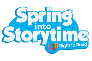 Spring into storytime logo