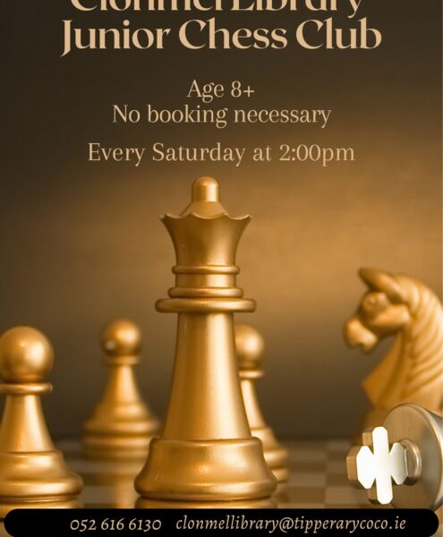 poster for chess club every sat at 2 in clonmel library