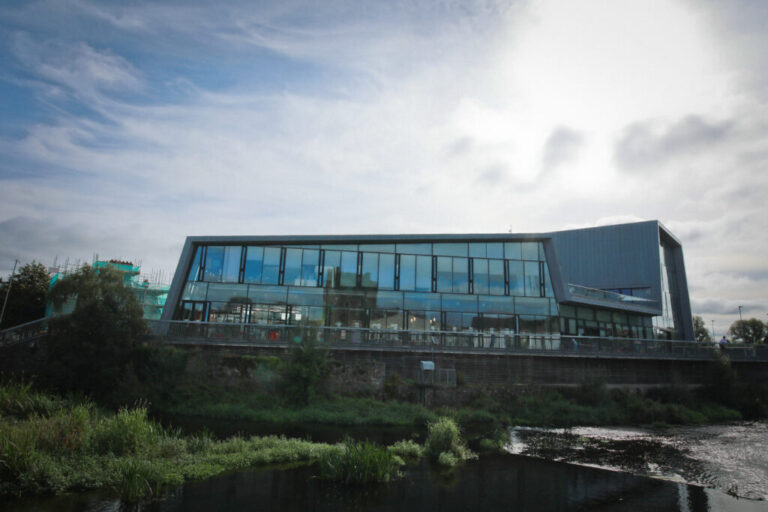 Exterior of Thurles library from opposite side of river