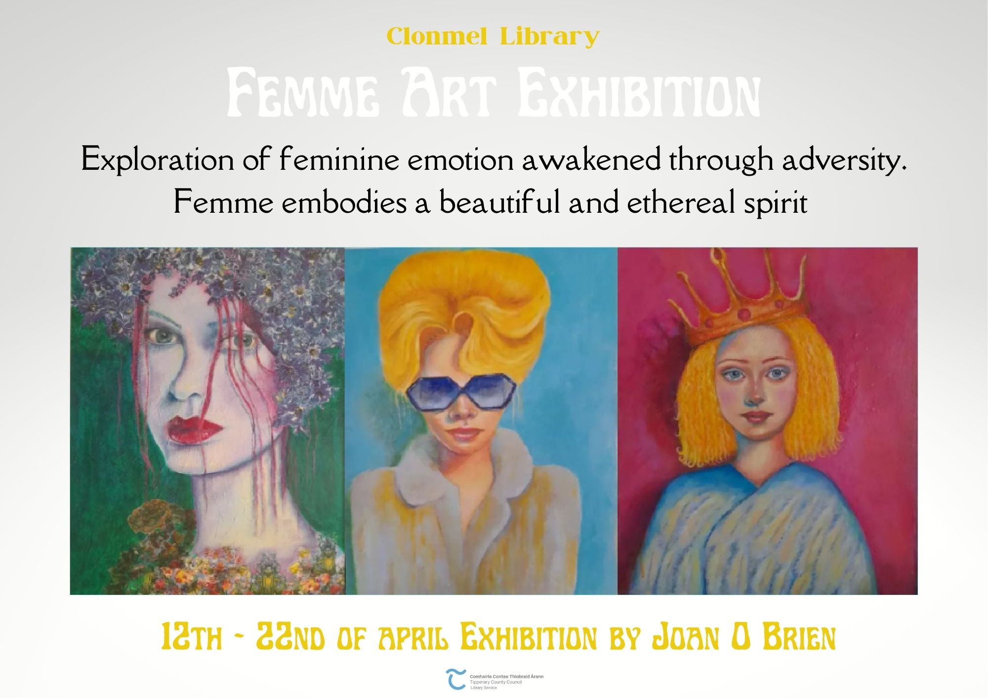 poster for art exhibition in clonmel library