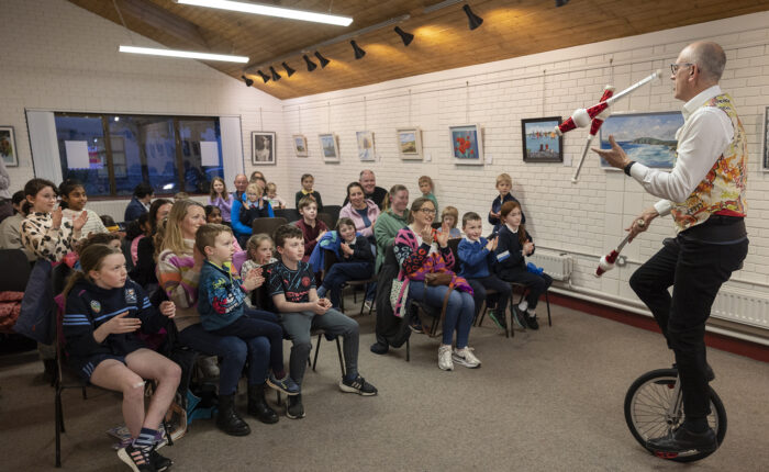 Clonmel Library science week with dr ken and a room full of children