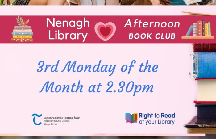 Afternoon Book Club, 3rd Monday of the month at 2.30pm