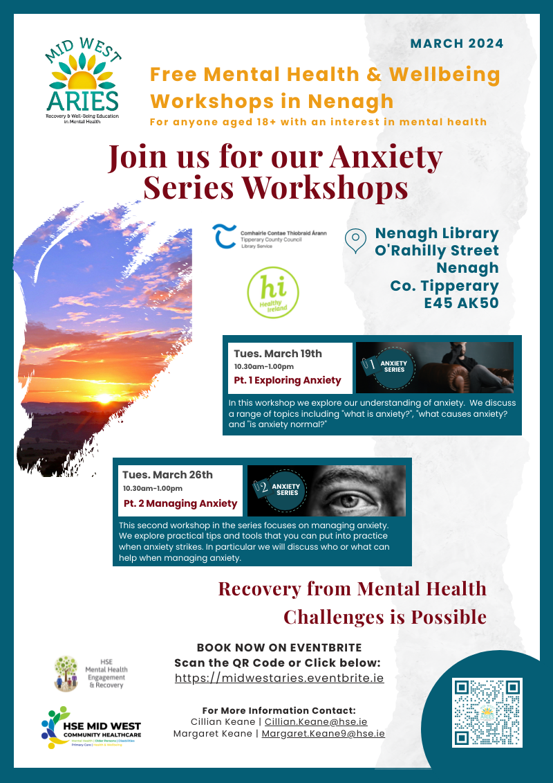 Free Mental Health & Wellbeing Workshops in Nenagh Library