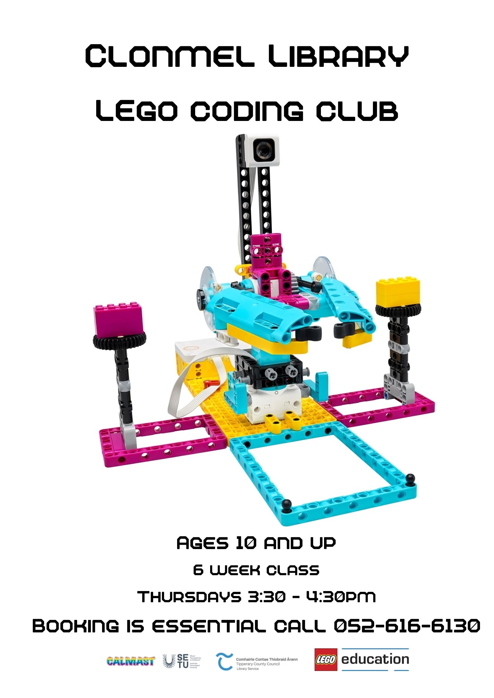 poster for clonmel library lego coding every thursday at 3:30
