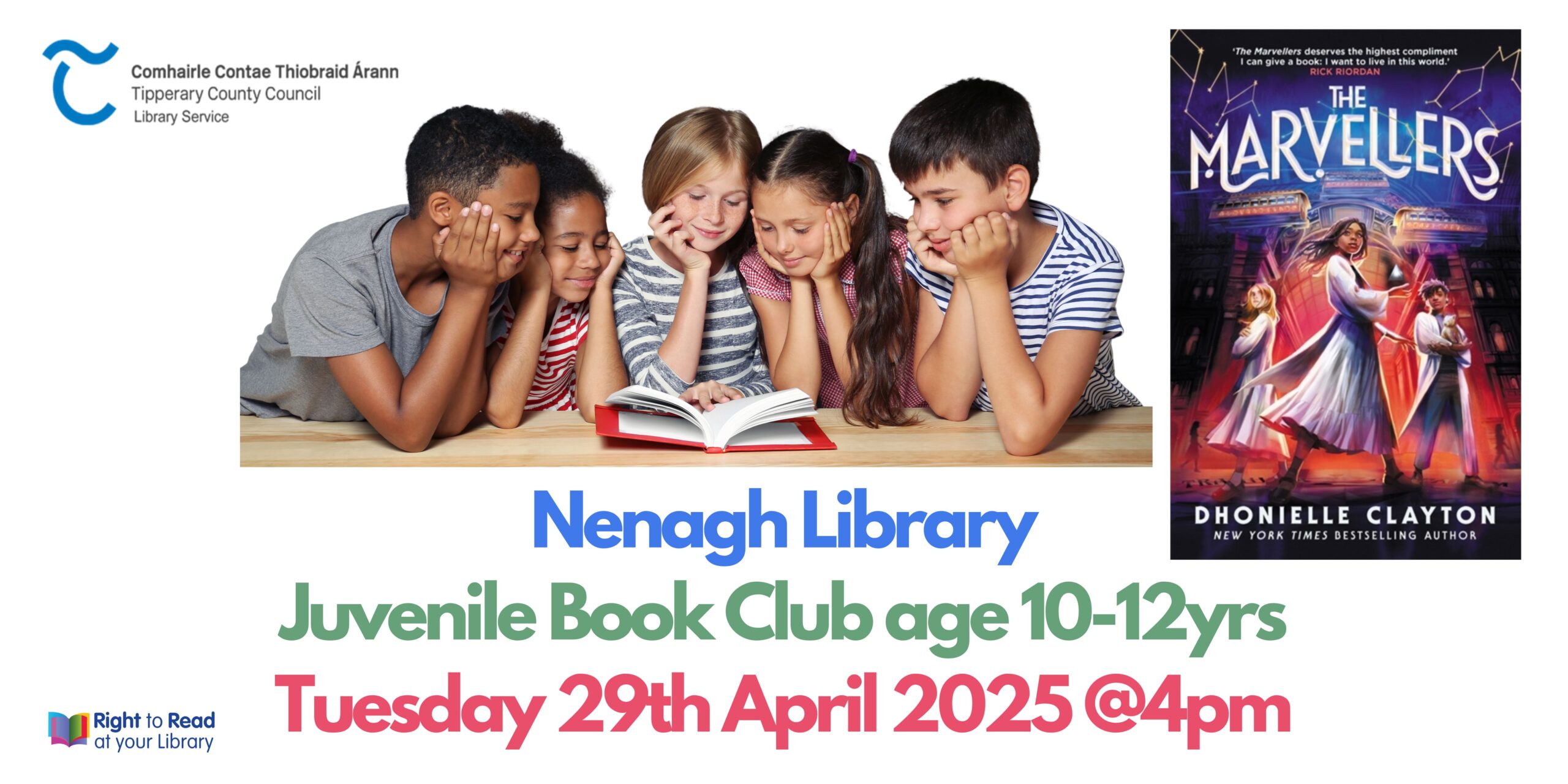 Join us as we dive into the exciting world of "The Marvellers" by Dhonielle Clayton! This book is filled with mystery, magic, and amazing characters. It's a story you won't want to miss! Date: Tuesday, April 29th Time: 4:00 PM Book: "The Marvellers" by Dhonielle Clayton! We look forward to seeing you there!