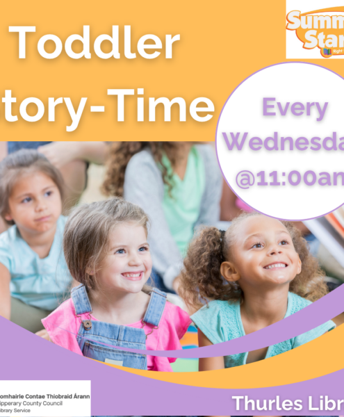 Toddler Story Time every Wednesday in Thurles Library @11:00am. No booking required