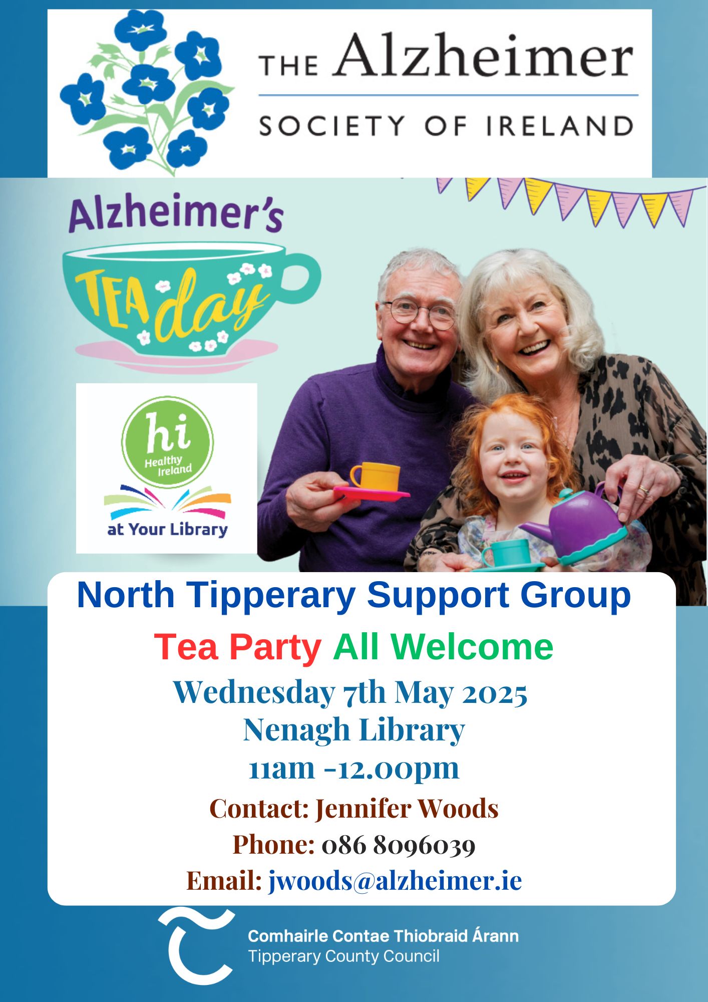 Poster of North Tipperary Annual Alzheimer's Tea Day Fundraiser