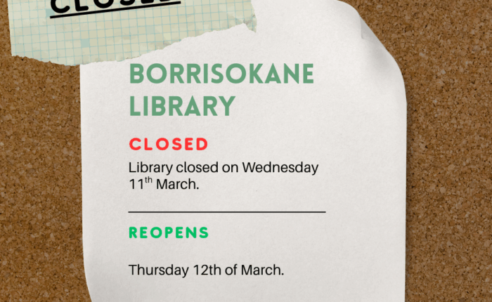 Notice of Borrisokane library closure on March 11th 2026.