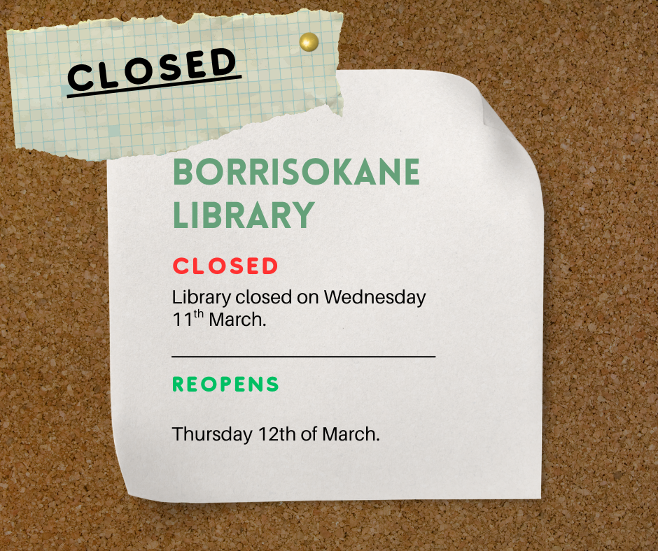 Notice of Borrisokane library closure on March 11th 2026.