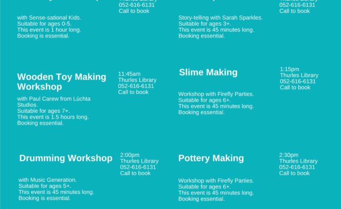 Thurles library events for CruinniÚ na nÓg 2026