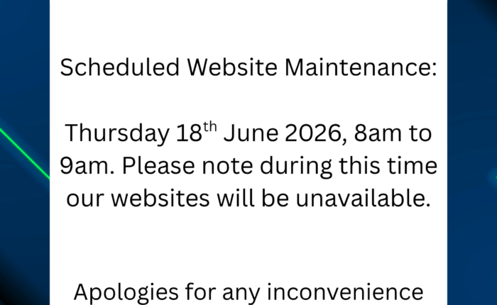 Notice of website maintenance on 18th June 2026.